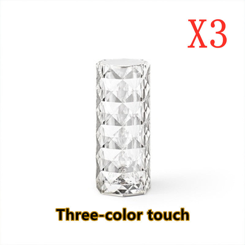 Nordic Touch Control Rose Crystal Lamp - 16 Color Crystal Diamond Table Lamp